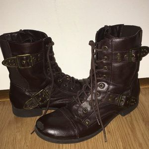 Guess Brown Combat Boots
